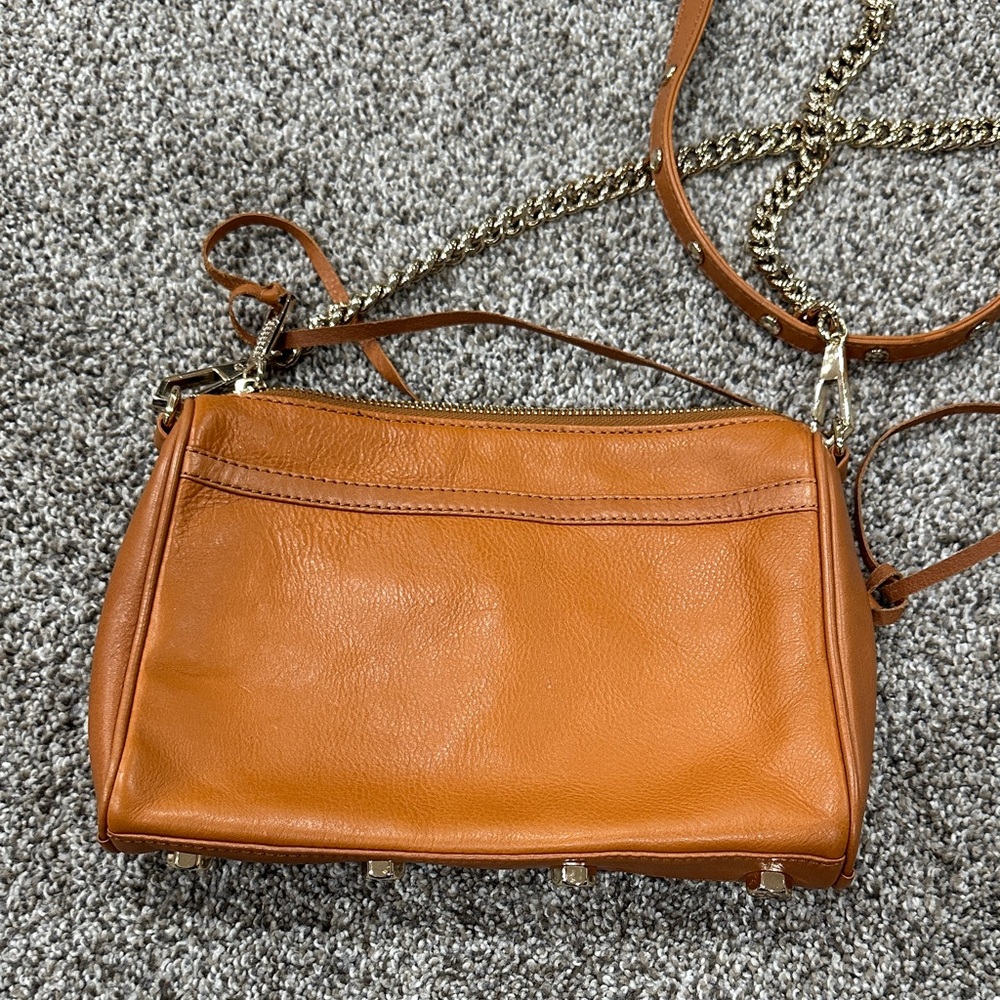 Rebecca Minkoff Tan Leather Crossbody Bag with Chain Strap - Picture 4 of 6